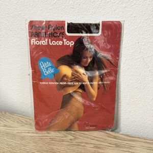 Woolworth Tan Floral Lace Top‎ Pantyhose Petite Belle Womens Size A? New Vintage